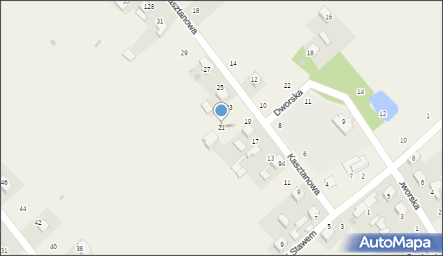 Czajowice, Kasztanowa, 21, mapa Czajowice