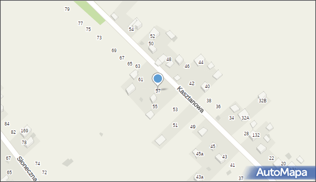 Czajowice, Kasztanowa, 57, mapa Czajowice