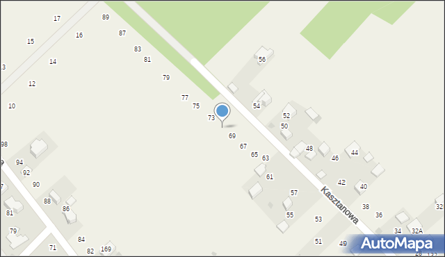 Czajowice, Kasztanowa, 71, mapa Czajowice