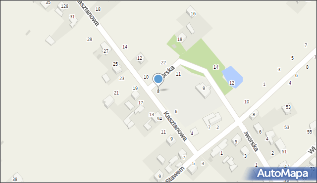 Czajowice, Kasztanowa, 8, mapa Czajowice