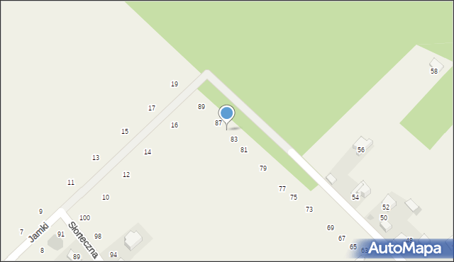 Czajowice, Kasztanowa, 85, mapa Czajowice