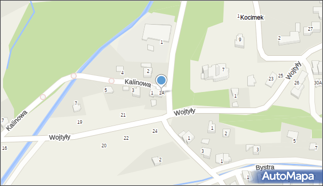 Czaniec, Kalinowa, 1A, mapa Czaniec