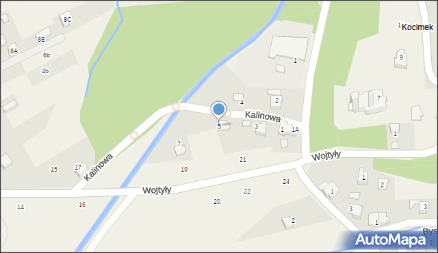 Czaniec, Kalinowa, 5, mapa Czaniec