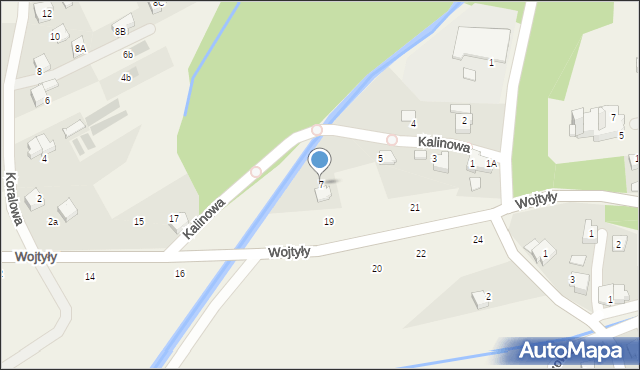 Czaniec, Kalinowa, 7, mapa Czaniec