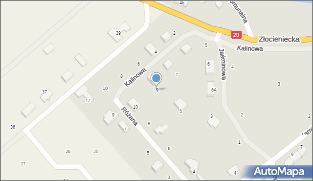 Czaplinek, Kalinowa, 9, mapa Czaplinek