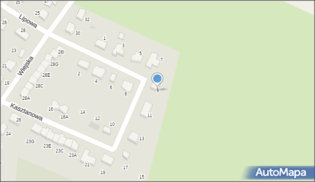 Czaplinek, Kasztanowa, 9, mapa Czaplinek