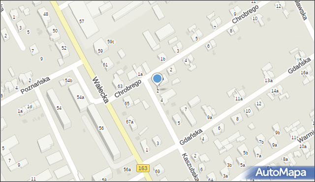 Czaplinek, Kaszubska, 2, mapa Czaplinek