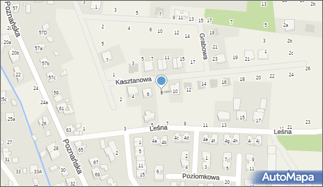 Czapury, Kasztanowa, 8, mapa Czapury