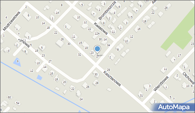Czarna Białostocka, Kasztanowa, 27, mapa Czarna Białostocka