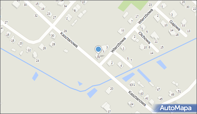 Czarna Białostocka, Kasztanowa, 31, mapa Czarna Białostocka