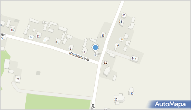 Czarnca, Kasztanowa, 2, mapa Czarnca