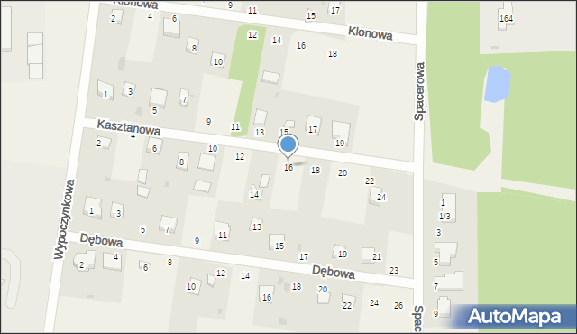 Czarnocin, Kasztanowa, 16, mapa Czarnocin