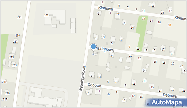 Czarnocin, Kasztanowa, 2, mapa Czarnocin