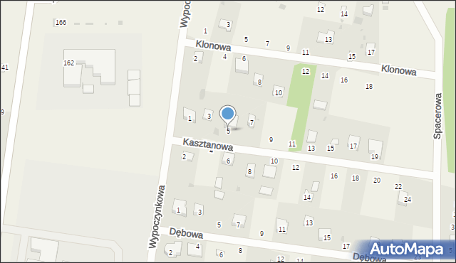 Czarnocin, Kasztanowa, 5, mapa Czarnocin