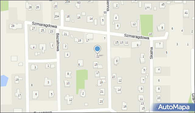 Czarnów, Kamienna, 11, mapa Czarnów