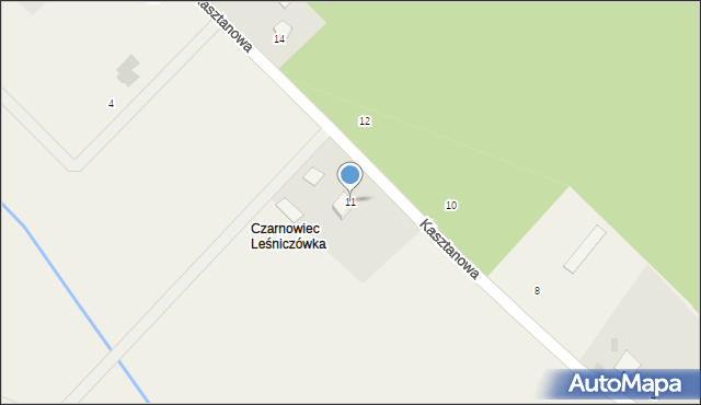 Czarnowiec, Kasztanowa, 11, mapa Czarnowiec