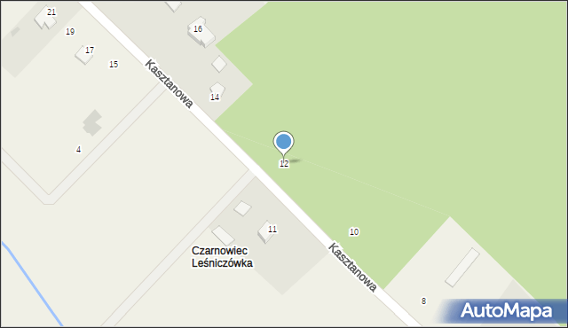 Czarnowiec, Kasztanowa, 12, mapa Czarnowiec