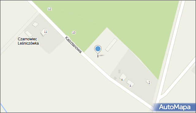 Czarnowiec, Kasztanowa, 8, mapa Czarnowiec