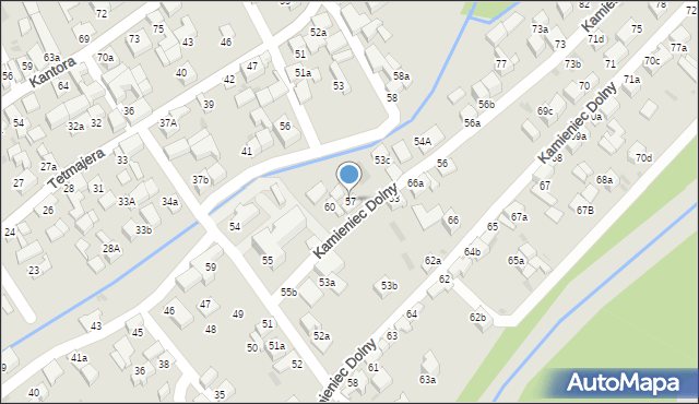 Czarny Dunajec, Kamieniec Dolny, 57, mapa Czarny Dunajec