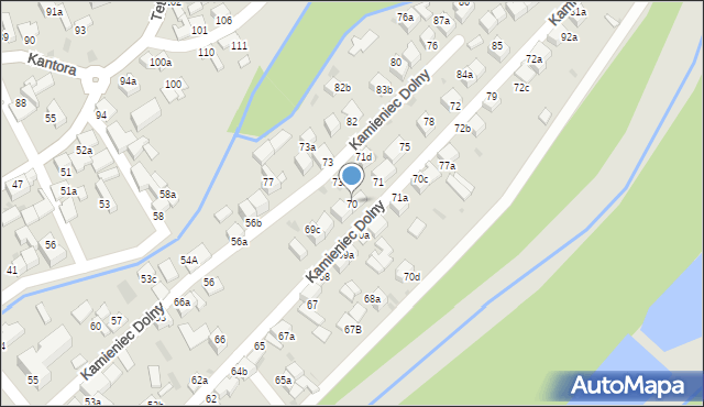 Czarny Dunajec, Kamieniec Dolny, 70, mapa Czarny Dunajec