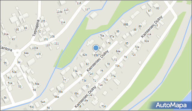 Czarny Dunajec, Kamieniec Dolny, 83b, mapa Czarny Dunajec