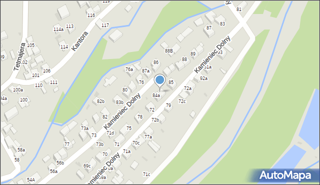 Czarny Dunajec, Kamieniec Dolny, 86a, mapa Czarny Dunajec