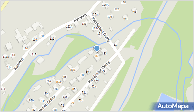 Czarny Dunajec, Kamieniec Dolny, 87, mapa Czarny Dunajec