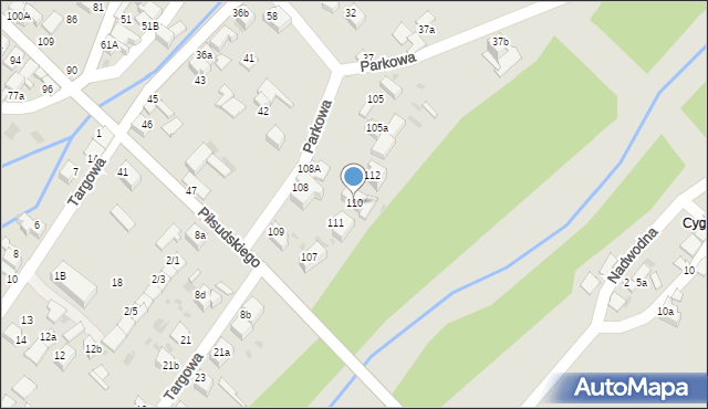 Czarny Dunajec, Kamieniec Górny, 110, mapa Czarny Dunajec