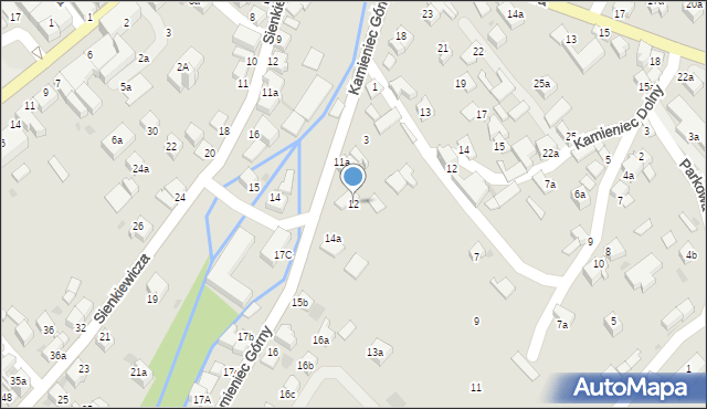 Czarny Dunajec, Kamieniec Górny, 12, mapa Czarny Dunajec