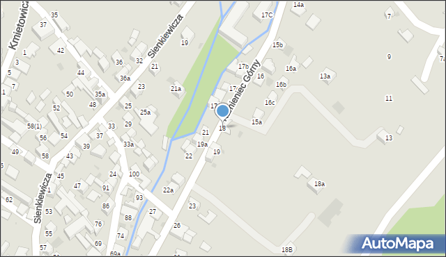 Czarny Dunajec, Kamieniec Górny, 18, mapa Czarny Dunajec