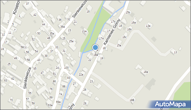 Czarny Dunajec, Kamieniec Górny, 19a, mapa Czarny Dunajec