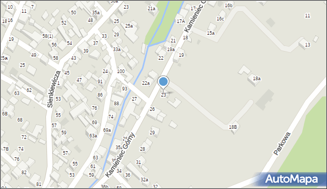 Czarny Dunajec, Kamieniec Górny, 23, mapa Czarny Dunajec