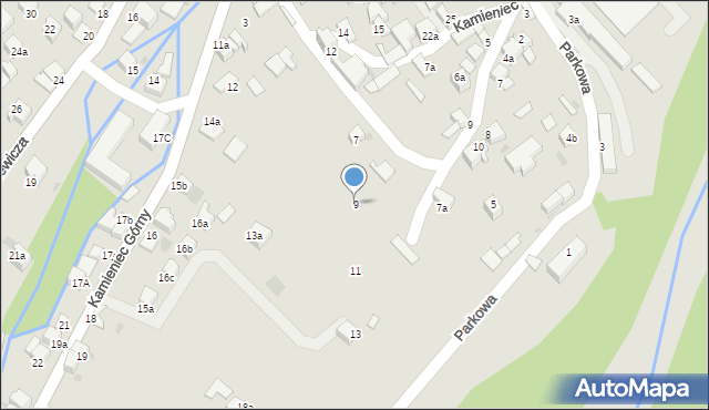 Czarny Dunajec, Kamieniec Górny, 9, mapa Czarny Dunajec