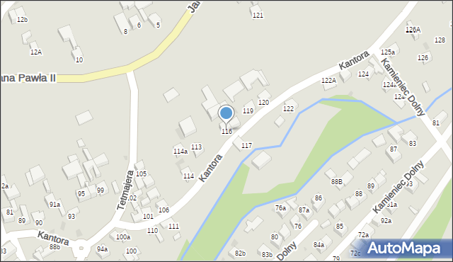 Czarny Dunajec, Kantora, 116, mapa Czarny Dunajec