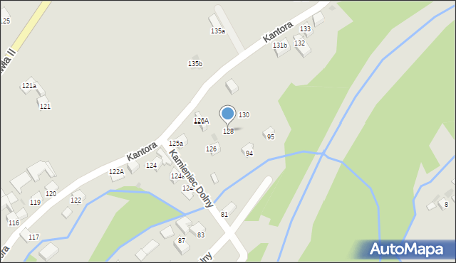 Czarny Dunajec, Kantora, 128, mapa Czarny Dunajec