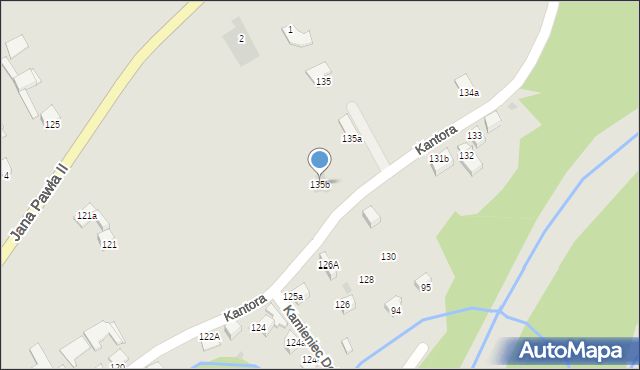 Czarny Dunajec, Kantora, 135b, mapa Czarny Dunajec