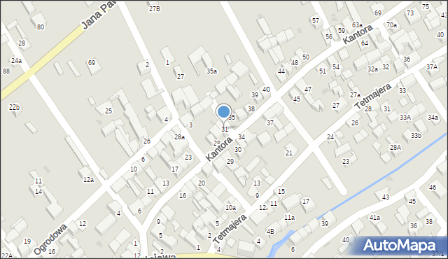 Czarny Dunajec, Kantora, 31, mapa Czarny Dunajec