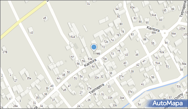 Czarny Dunajec, Kantora, 67, mapa Czarny Dunajec