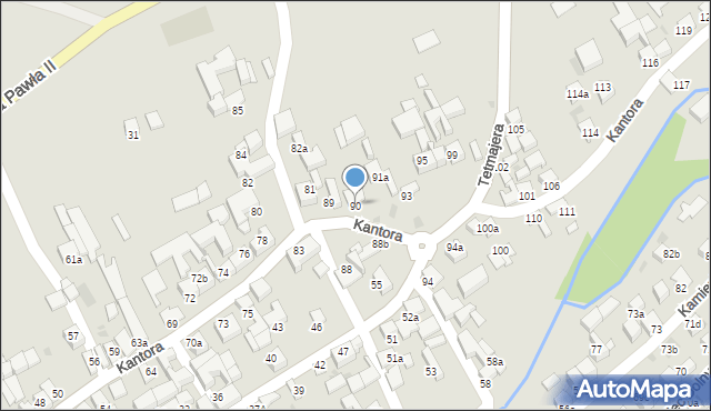 Czarny Dunajec, Kantora, 90, mapa Czarny Dunajec