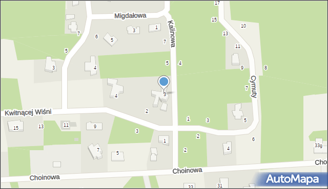 Czarny Las, Kalinowa, 3, mapa Czarny Las