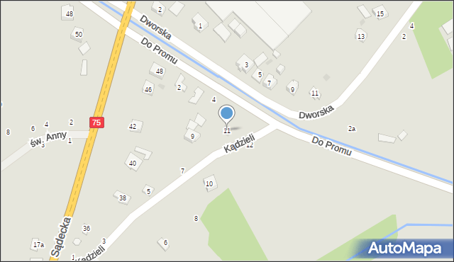 Czchów, Kądzieli Franciszka, 11, mapa Czchów