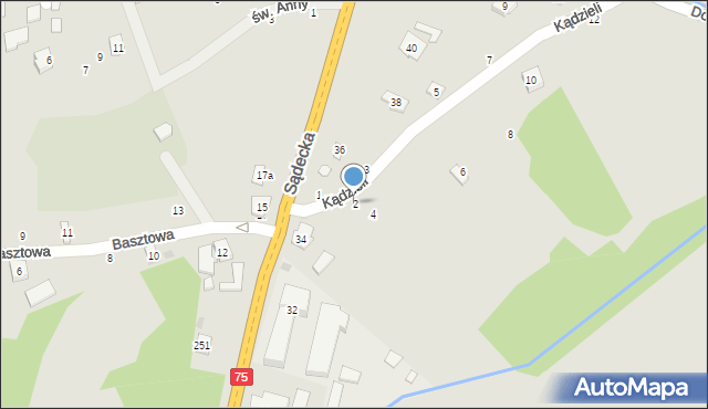 Czchów, Kądzieli Franciszka, 2, mapa Czchów