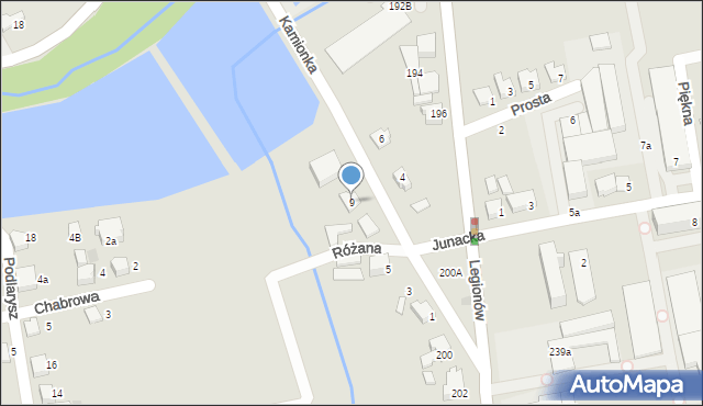 Czechowice-Dziedzice, Kamionka, 9, mapa Czechowic-Dziedzic