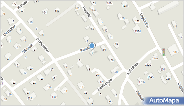 Czechowice-Dziedzice, Kanarków, 1, mapa Czechowic-Dziedzic