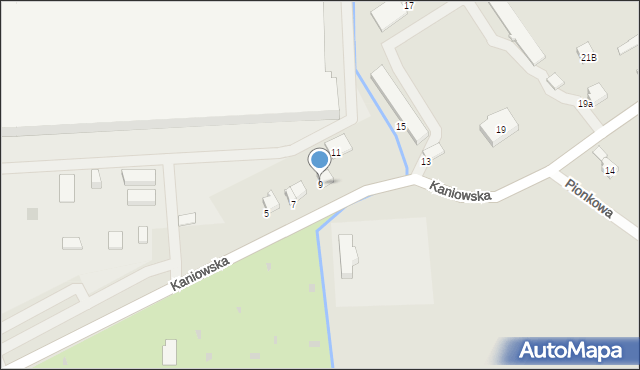 Czechowice-Dziedzice, Kaniowska, 9, mapa Czechowic-Dziedzic