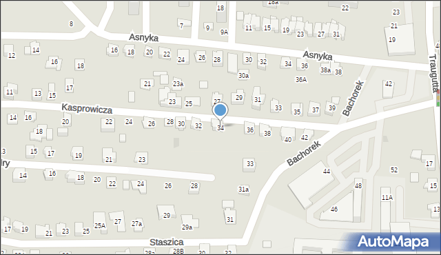 Czechowice-Dziedzice, Kasprowicza Jana, 34, mapa Czechowic-Dziedzic