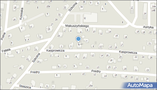 Czechowice-Dziedzice, Kasprowicza Jana, 5, mapa Czechowic-Dziedzic