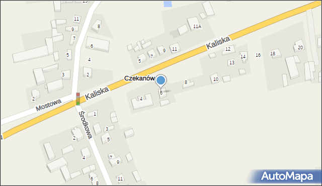 Czekanów, Kaliska, 6, mapa Czekanów
