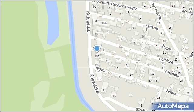 Czeladź, Katowicka, 105, mapa Czeladź