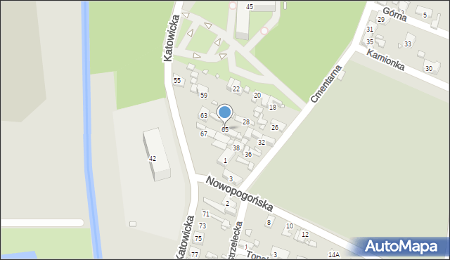 Czeladź, Katowicka, 65, mapa Czeladź